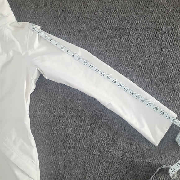 Thr North face women's long coat size XS rain lightweight jacket white, no hood - Picture 13 of 16